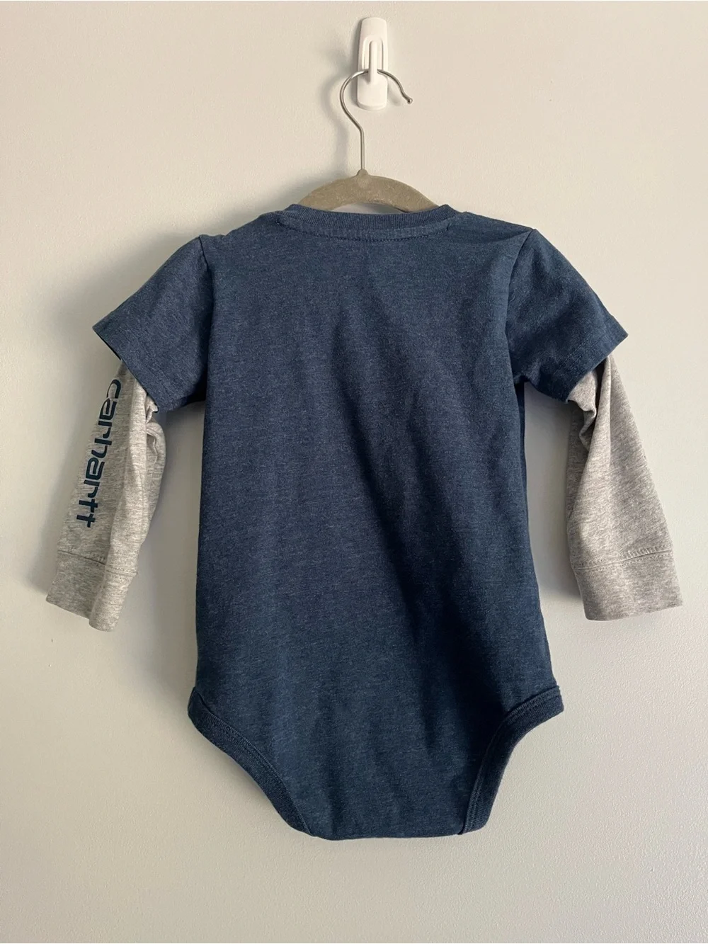 Carhartt Navy with Gray Layered-Sleeve Tool Graphic One-Piece